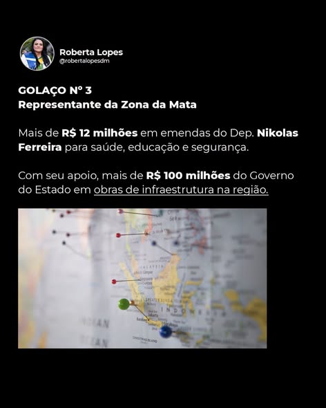 Representante da Zona da Mata — mais de R$ 12 milhões em emendas para saúde, educação e segurança